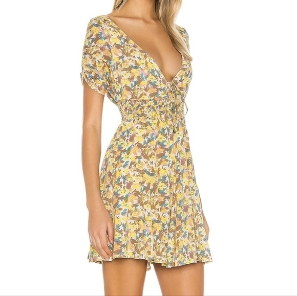 Free PEOPLE forget me not floral mini dress 0 xs - Picture 16 of 16
